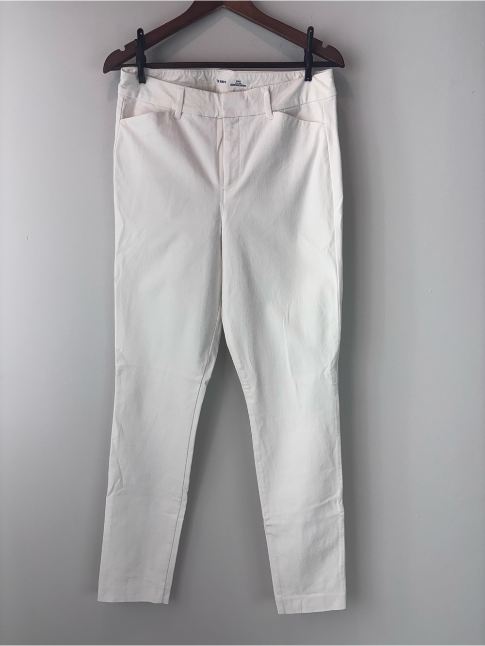 Old Navy Pixie High Rise White Pants Women’s 10 Tall Secret-Slim Pockets